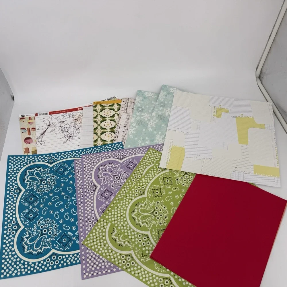 Large Mixed Lot Of‎ Scrapbooking Supplies-Paper Cardstock Embellishments Sticker